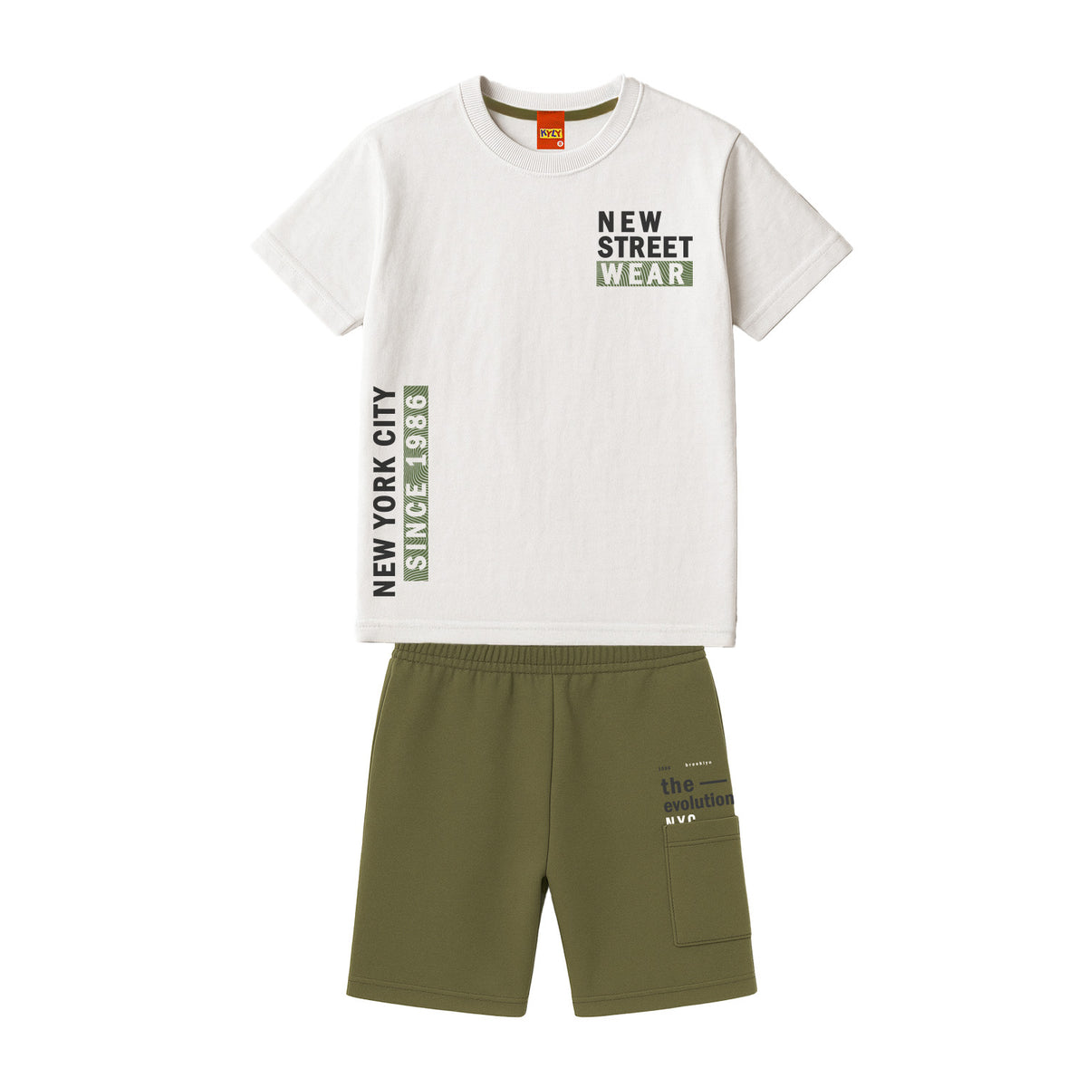 Conjunto Camiseta Meia Malha e Bermuda Moletom - KYLY