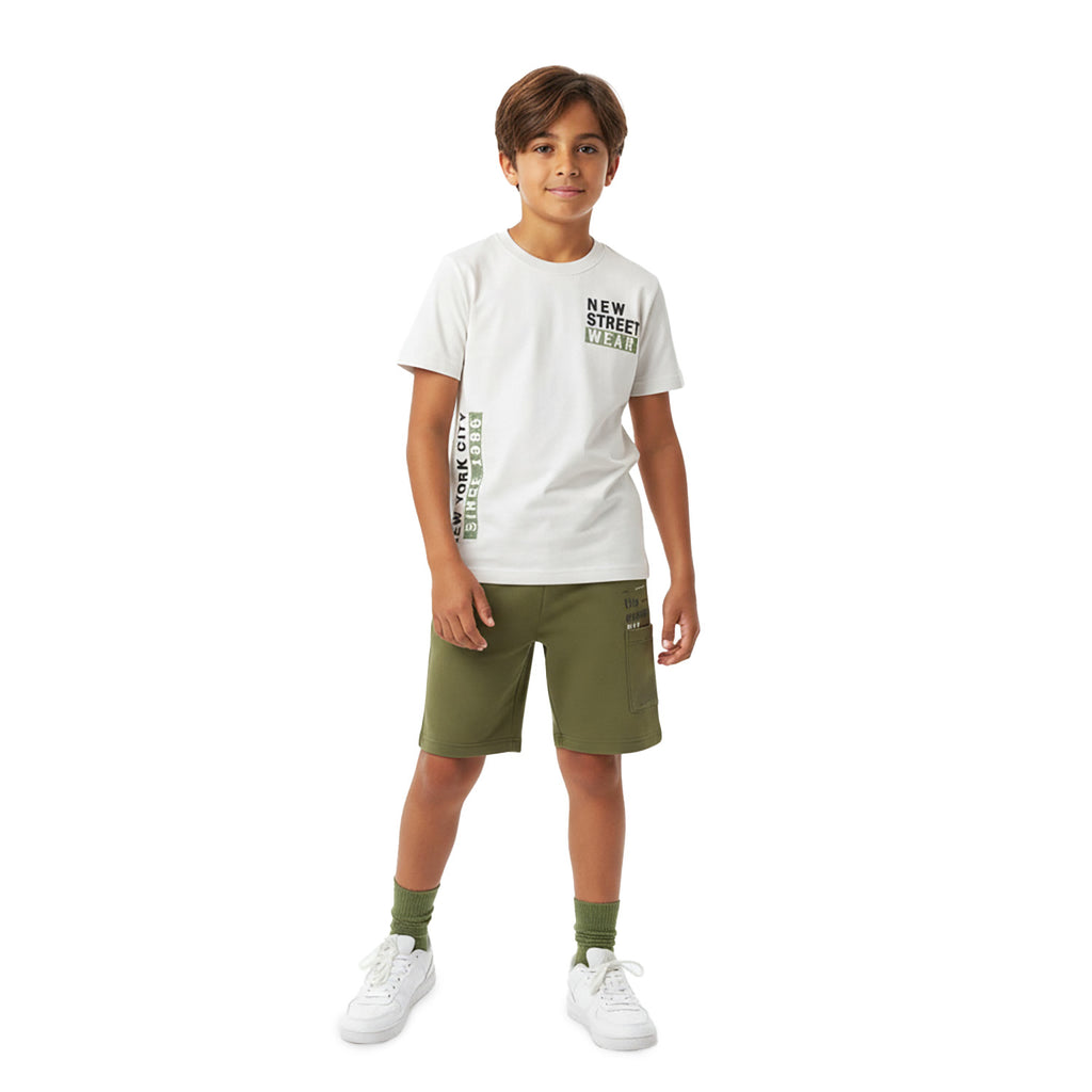 Conjunto Camiseta Meia Malha e Bermuda Moletom - KYLY