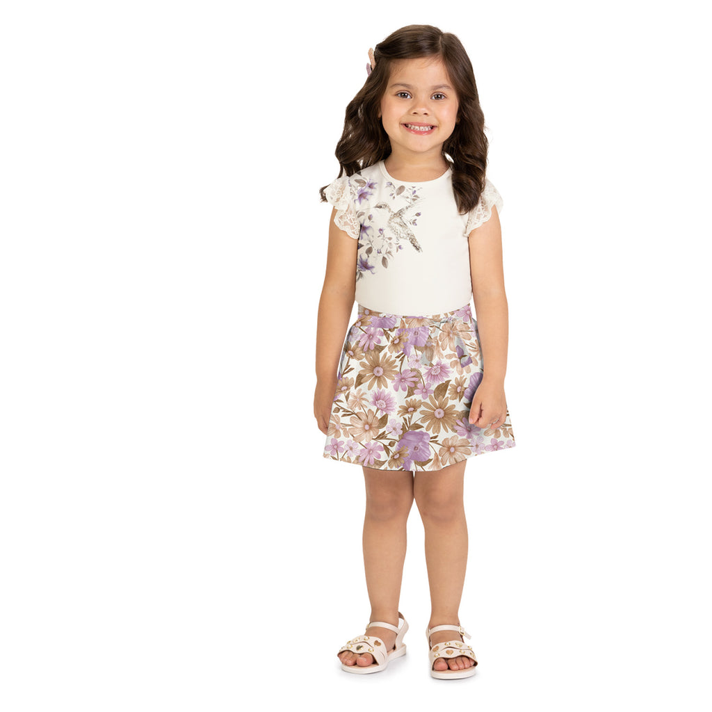 Conjunto Blusa Malha Cotton e Saia Linho - MILON