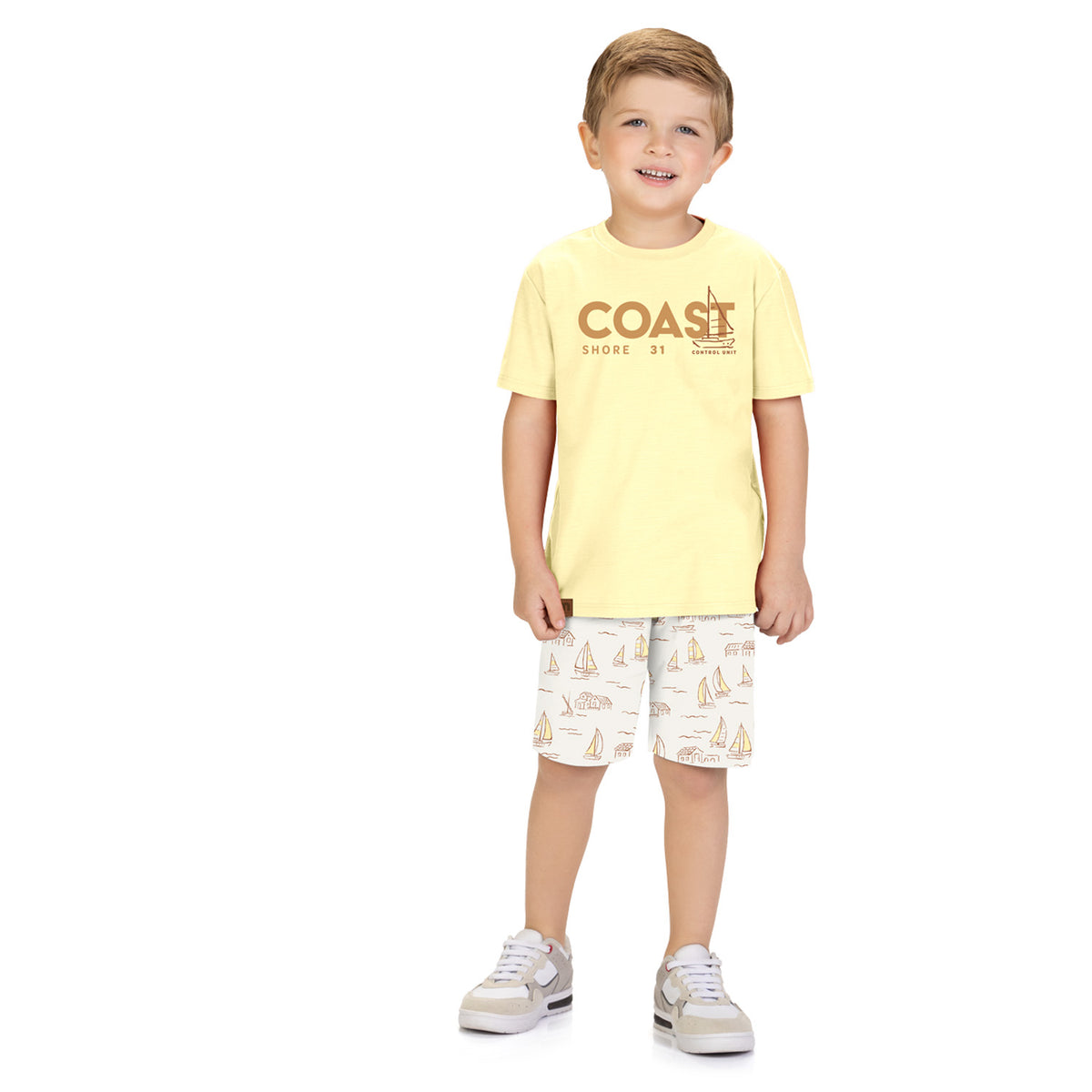 Conjunto Camiseta Malha e Bermuda Moletom - MILON