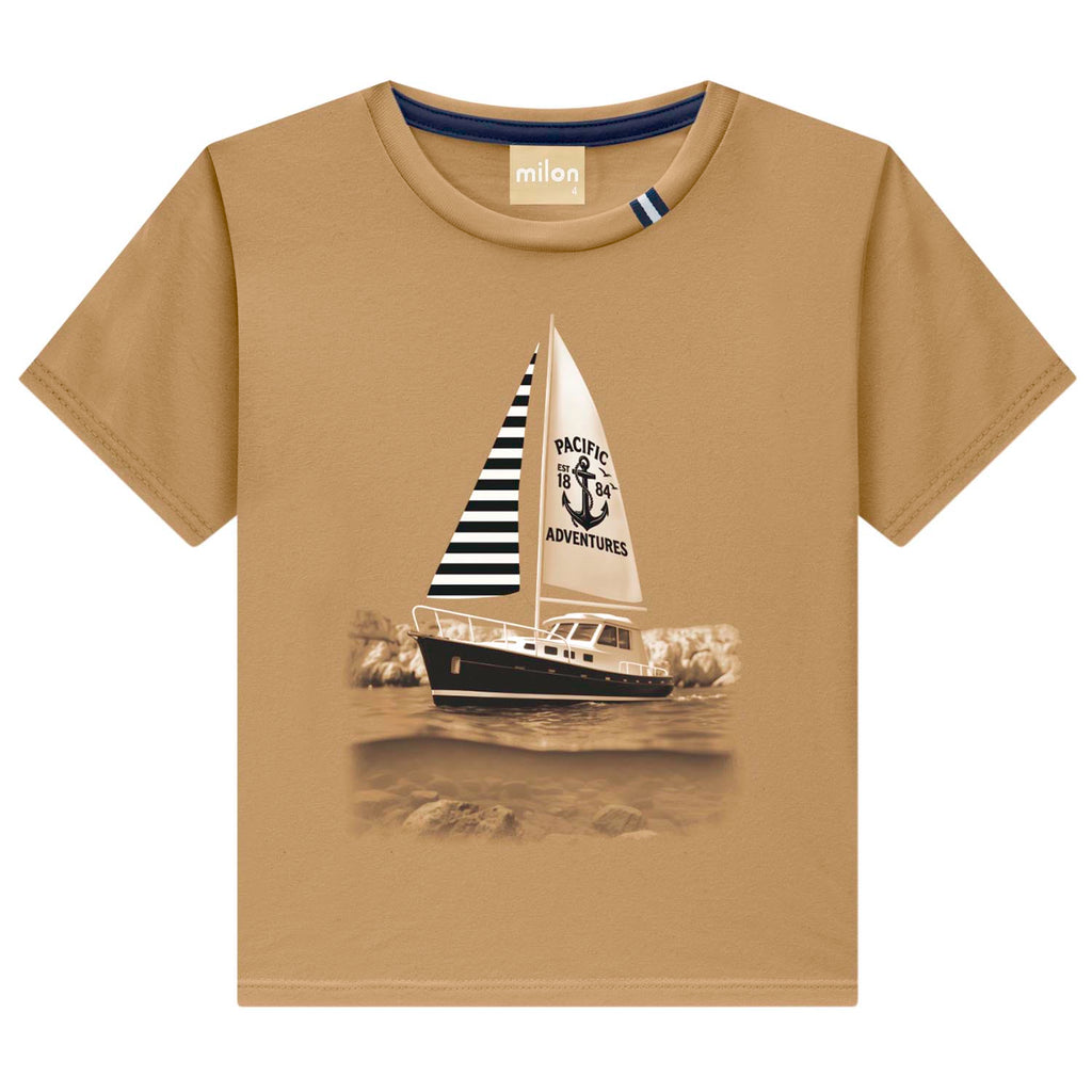 Conjunto Camiseta Malha e Bermuda Moletom - MILON