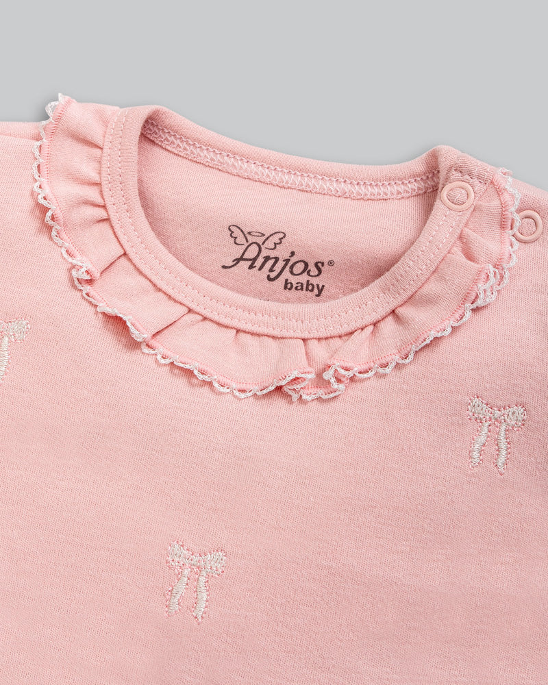 Conjunto Body Suedine Manga Longa e Calça Tweed - ANJOS BABY