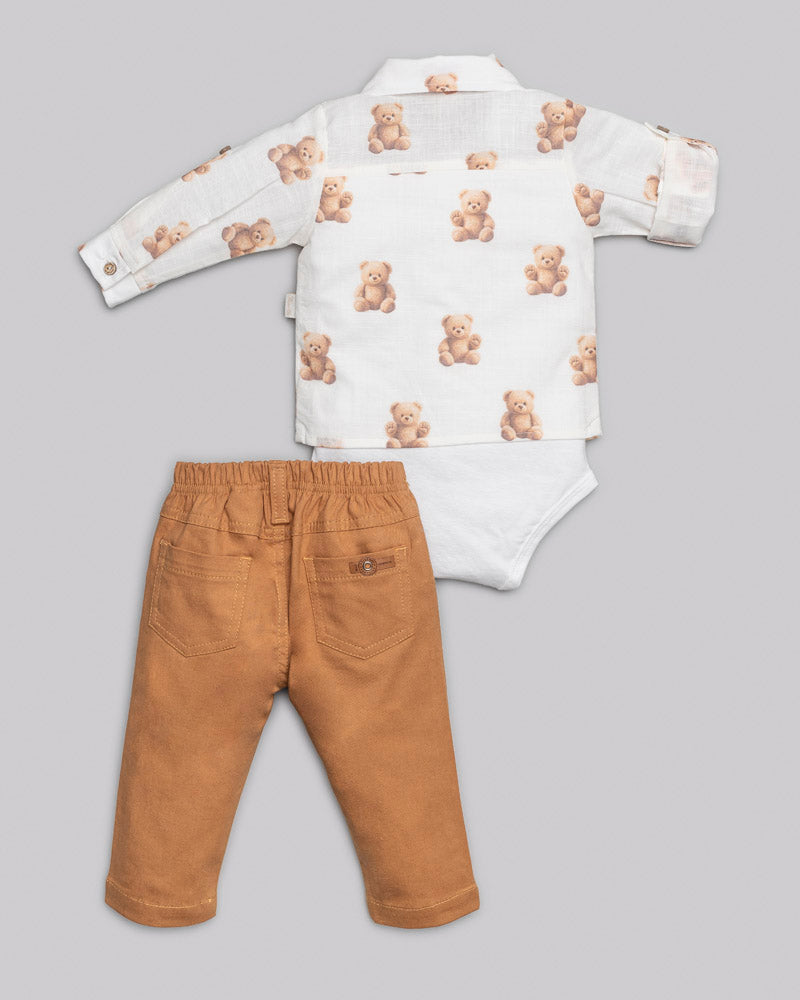 Conjunto Camisa Linho e Calça Brim - ANJOS BABY