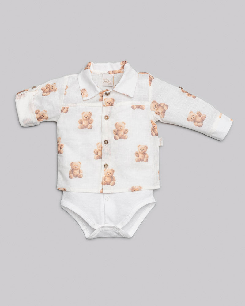Conjunto Camisa Linho e Calça Brim - ANJOS BABY