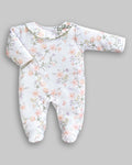 Macacão Longo Floral 100% Algodão Egipicio Canelado - ANJOS BABY