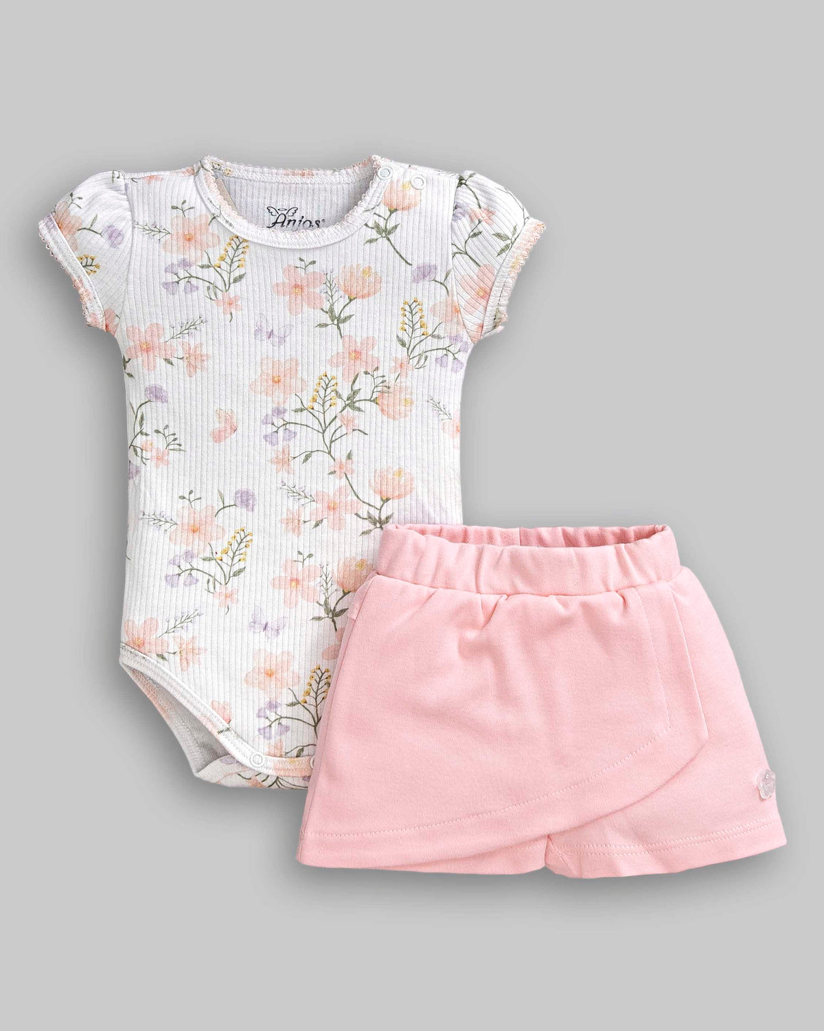 Conjunto Body 100% Algodão Egipicio e short - ANJOS BABY