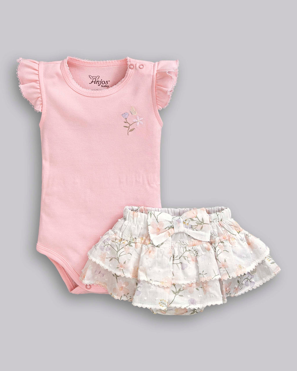 Conjunto Body Algodão e Short Voil - ANJOS BABY