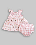 Conjunto Bata Manga Curta Estampado e Short Xadrez Tricoline Flame - ANJOS BABY