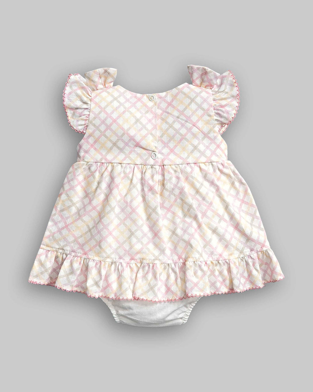 Macacão Curto Xadrez Tricoline Flame - ANJOS BABY