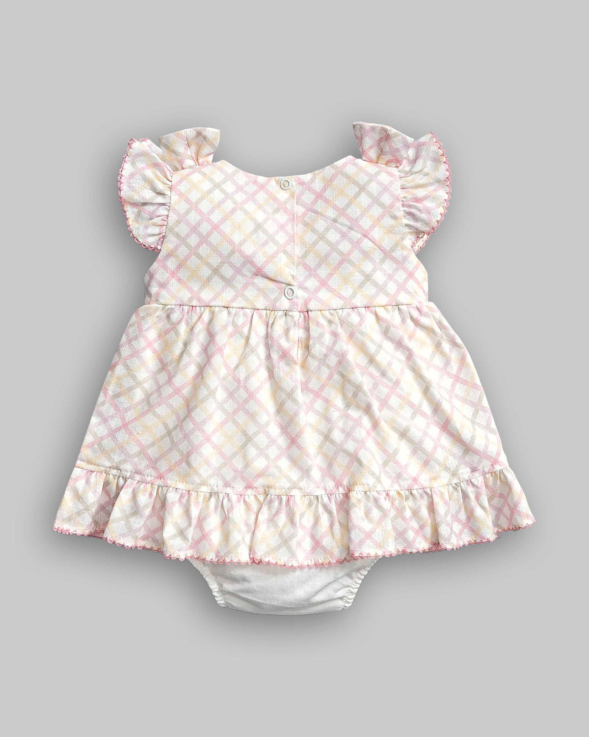 Macacão Curto Xadrez Tricoline Flame - ANJOS BABY
