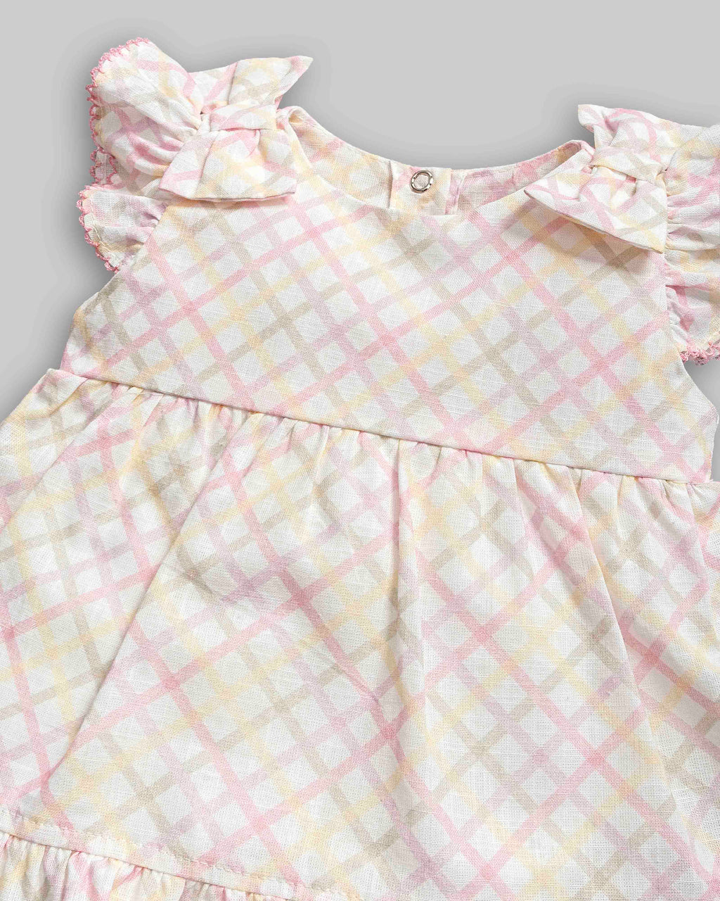 Macacão Curto Xadrez Tricoline Flame - ANJOS BABY