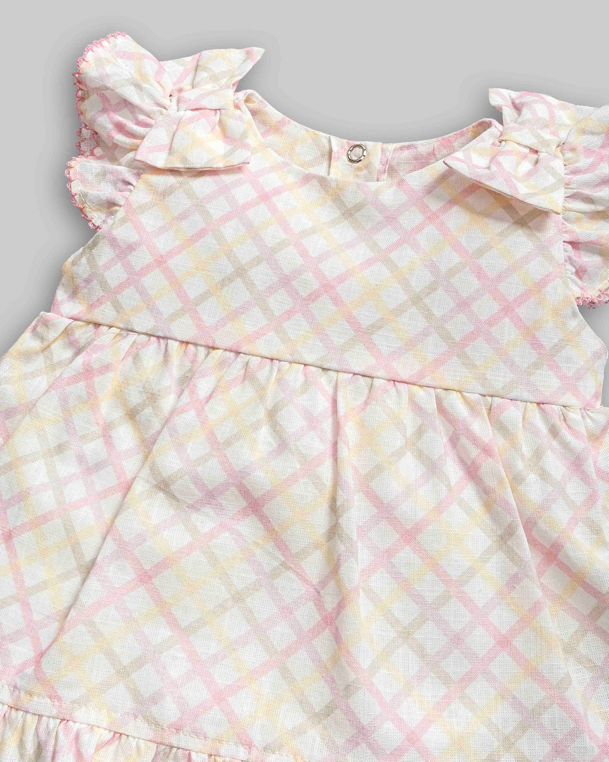 Macacão Curto Xadrez Tricoline Flame - ANJOS BABY