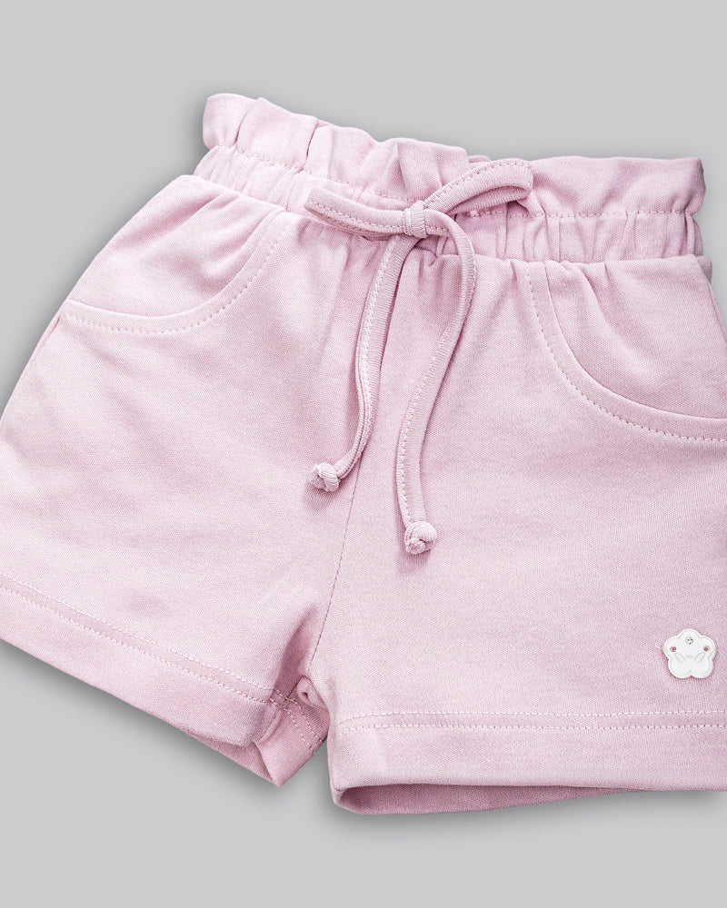 Conjunto Body Manga Curta Floral + Short 100% Algodão Egipicio Bebê Menina - ANJOS BABY