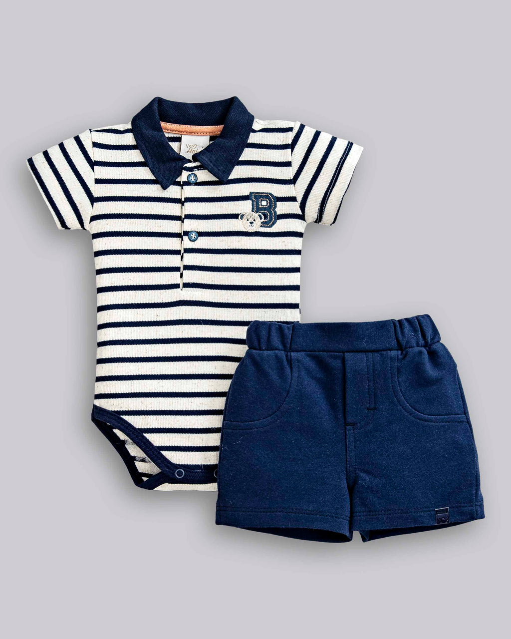 Conjunto Body Polo e Short Moletinho - ANJOS BABY
