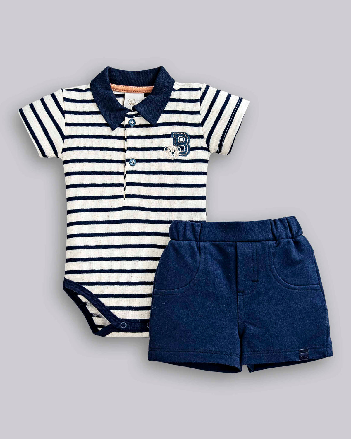 Conjunto Body Polo e Short Moletinho - ANJOS BABY