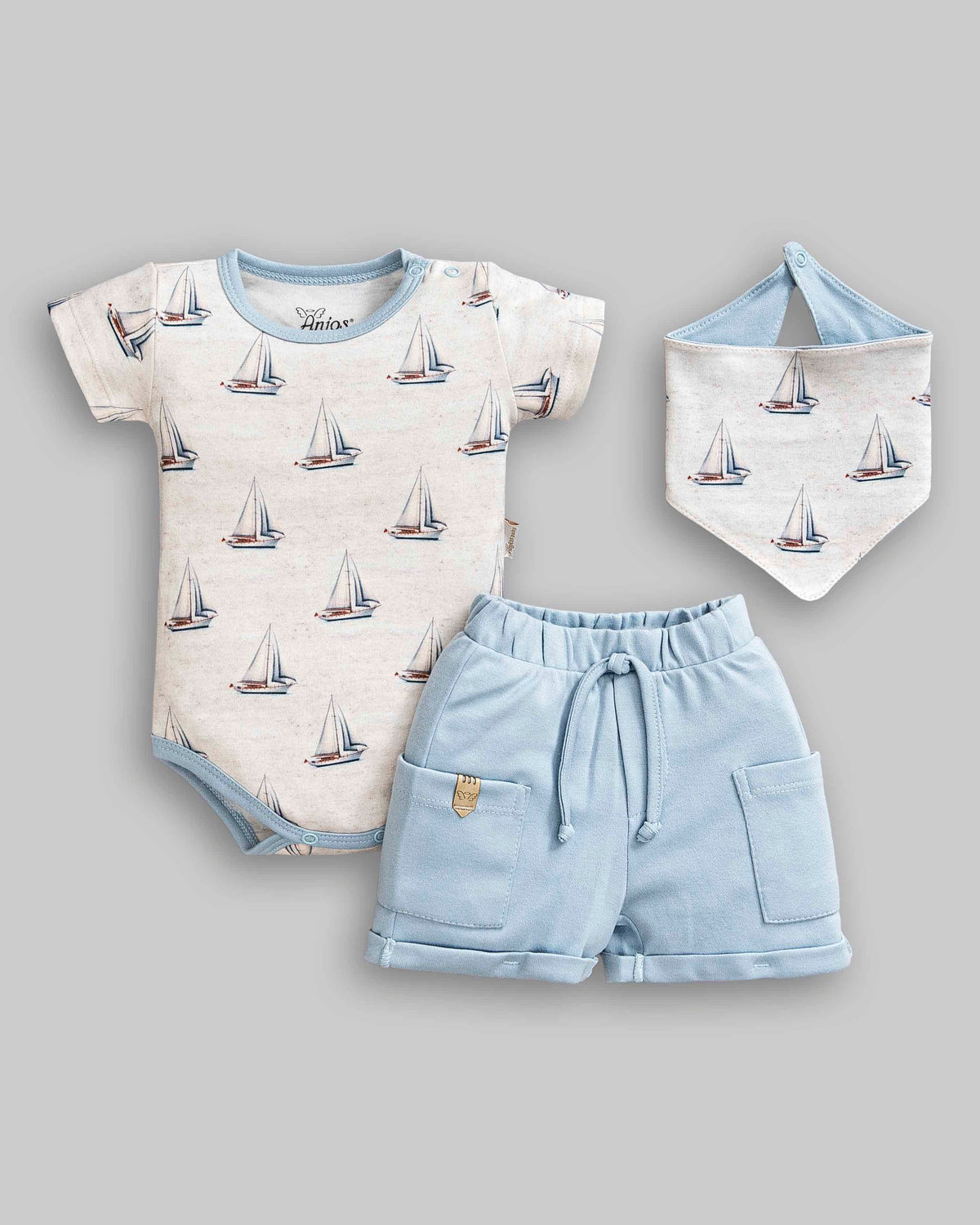 Conjunto Body Suedine + Bandana + Short Moletinho - ANJOS BABY