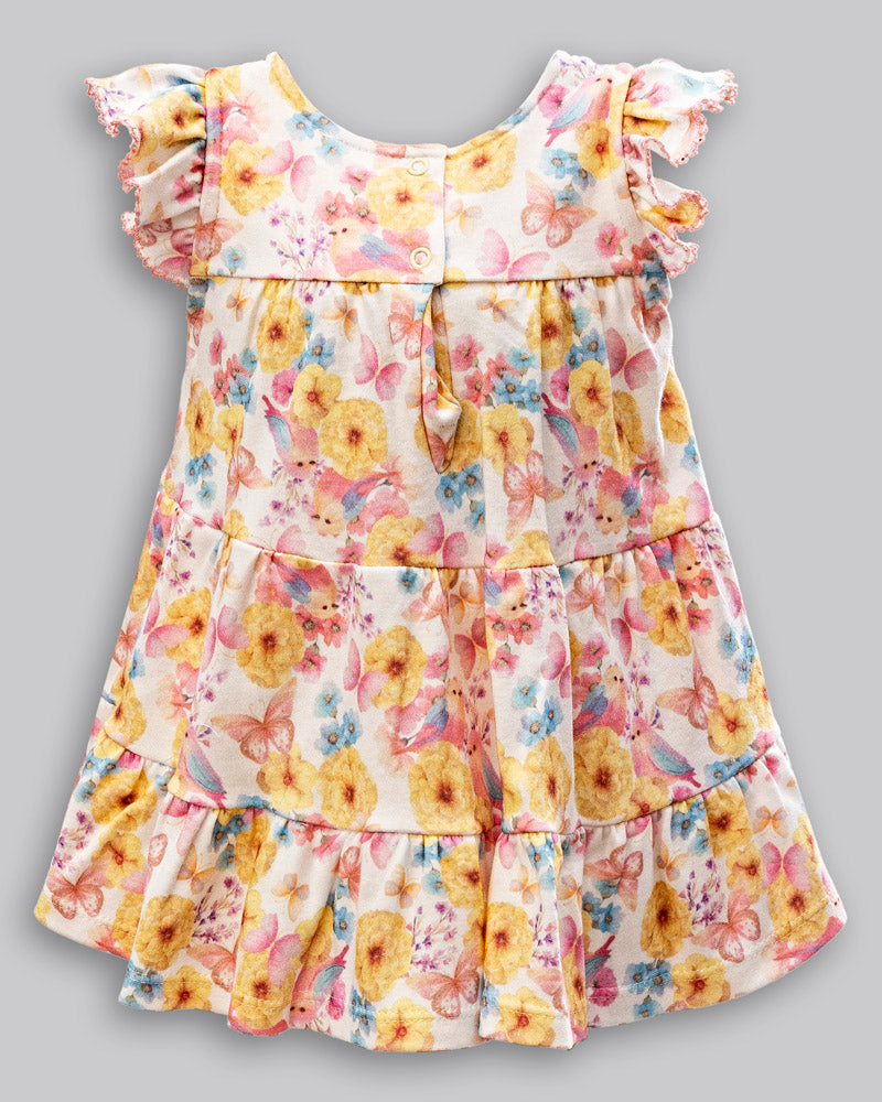 Vestido Manga Curta Estampado - ANJOS BABY
