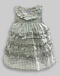 Vestido Linho Maquinetado Xadrez - ANJOS BABY