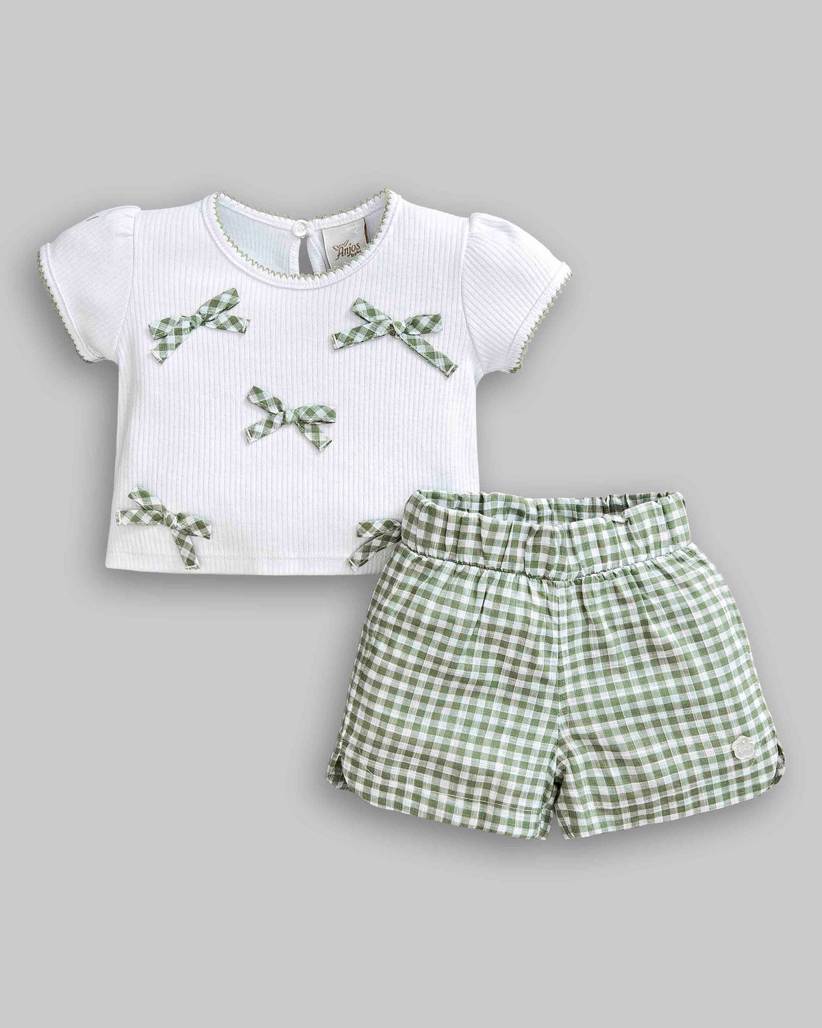Conjunto Blusa Canelada e Short Linho - ANJOS BABY