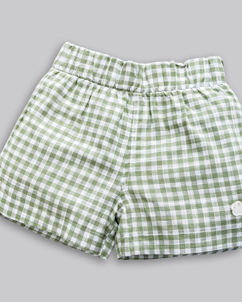 Conjunto Blusa Canelada e Short Linho - ANJOS BABY