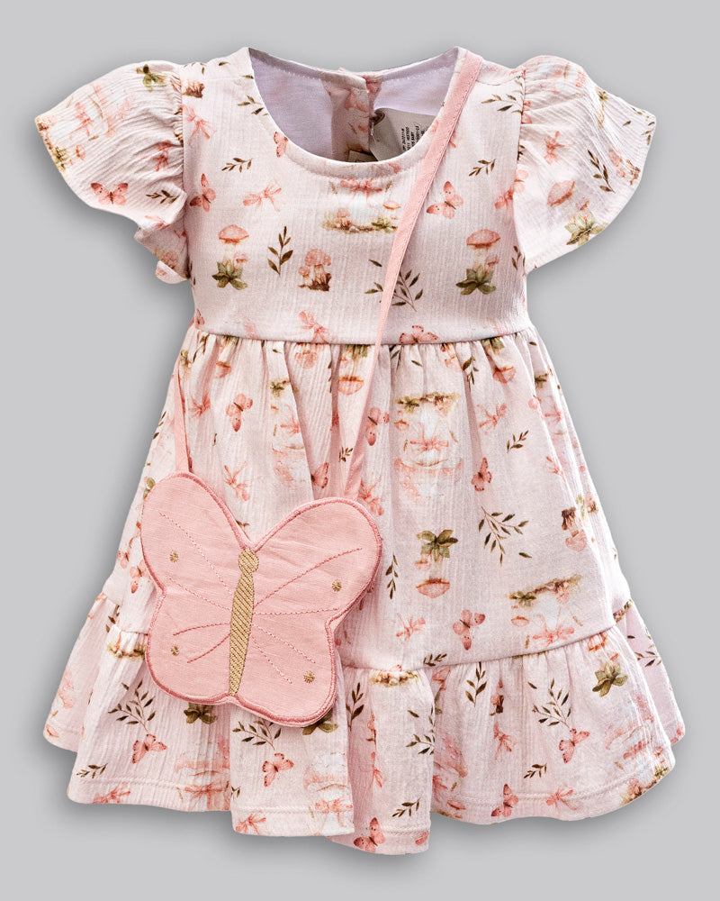 Vestido Manga Curta Malha Anarruga - ANJOS BABY