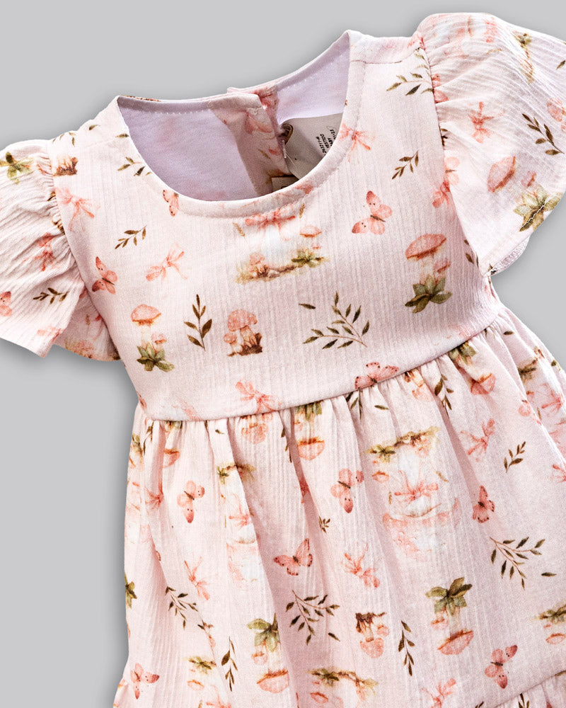 Vestido Manga Curta Malha Anarruga - ANJOS BABY