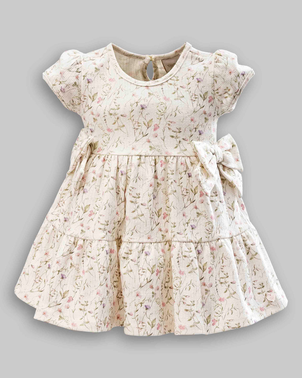 Vestido Manga Curta Canelado - ANJOS BABY