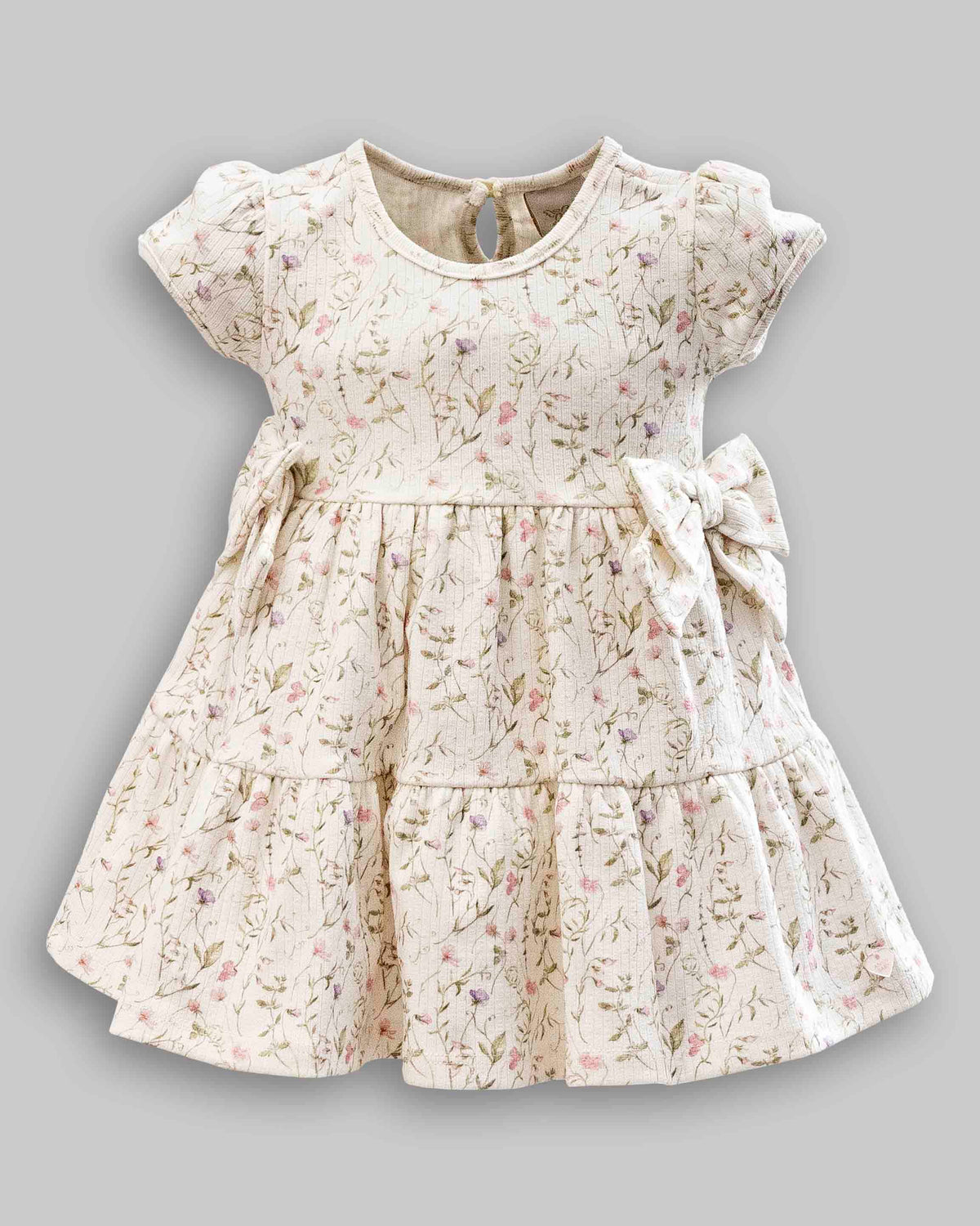 Vestido Manga Curta Canelado - ANJOS BABY