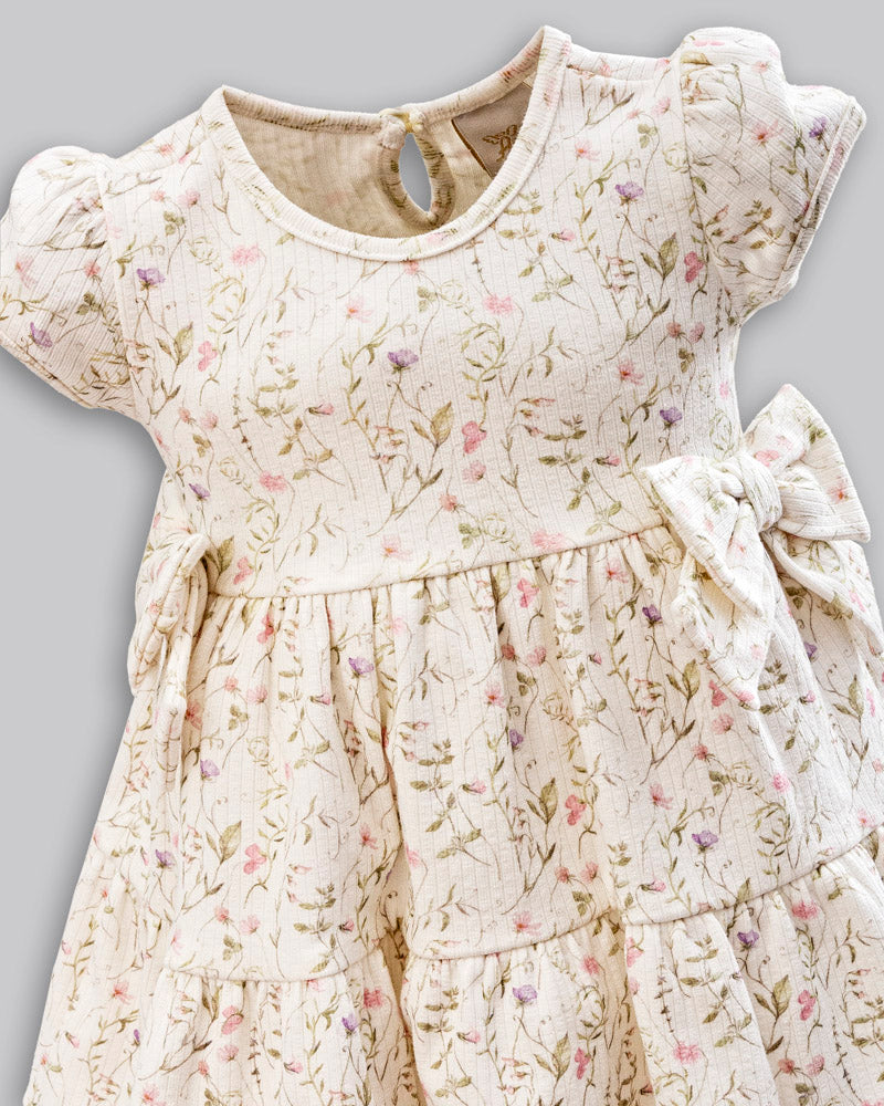 Vestido Manga Curta Canelado - ANJOS BABY