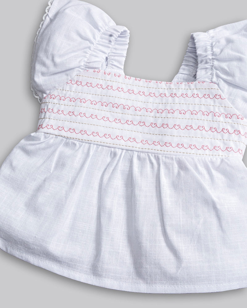 Conjunto Bata Linho Manga Curta e Short Sarjinha - ANJOS BABY