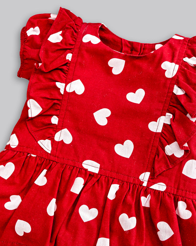 Conjunto Bata Tricoline Estampada Coração e Short Branco - ANJOS BABY