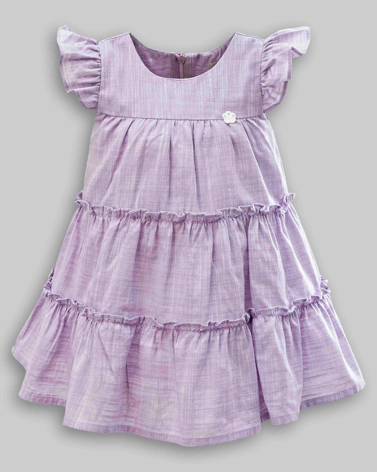 Vestido Linho Maquinetado Manga Curta - ANJOS BABY