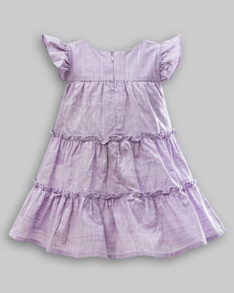 Vestido Linho Maquinetado Manga Curta - ANJOS BABY