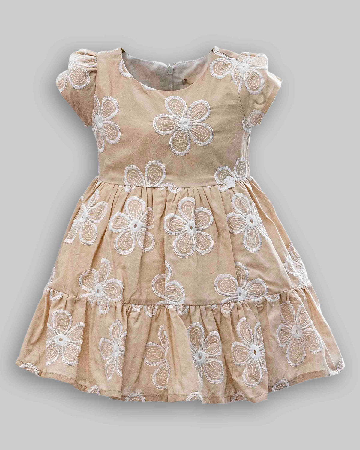 Vestido Manga Curta Laise Bordado - ANJOS BABY