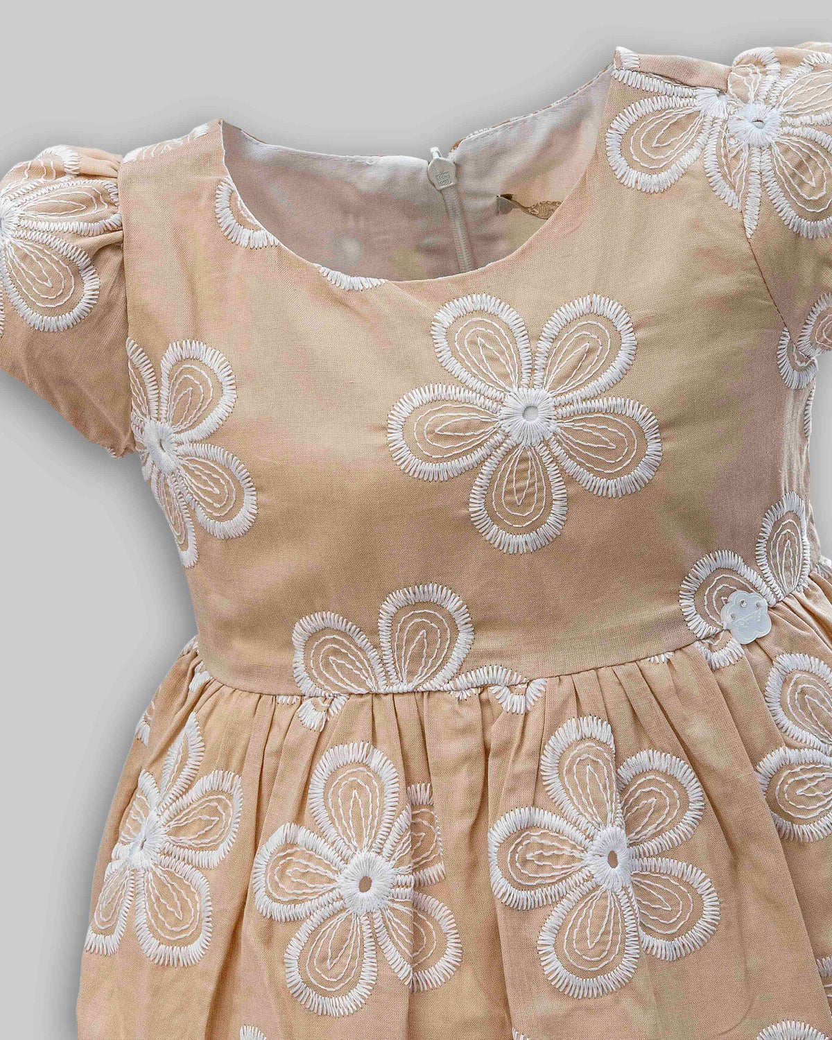 Vestido Manga Curta Laise Bordado - ANJOS BABY