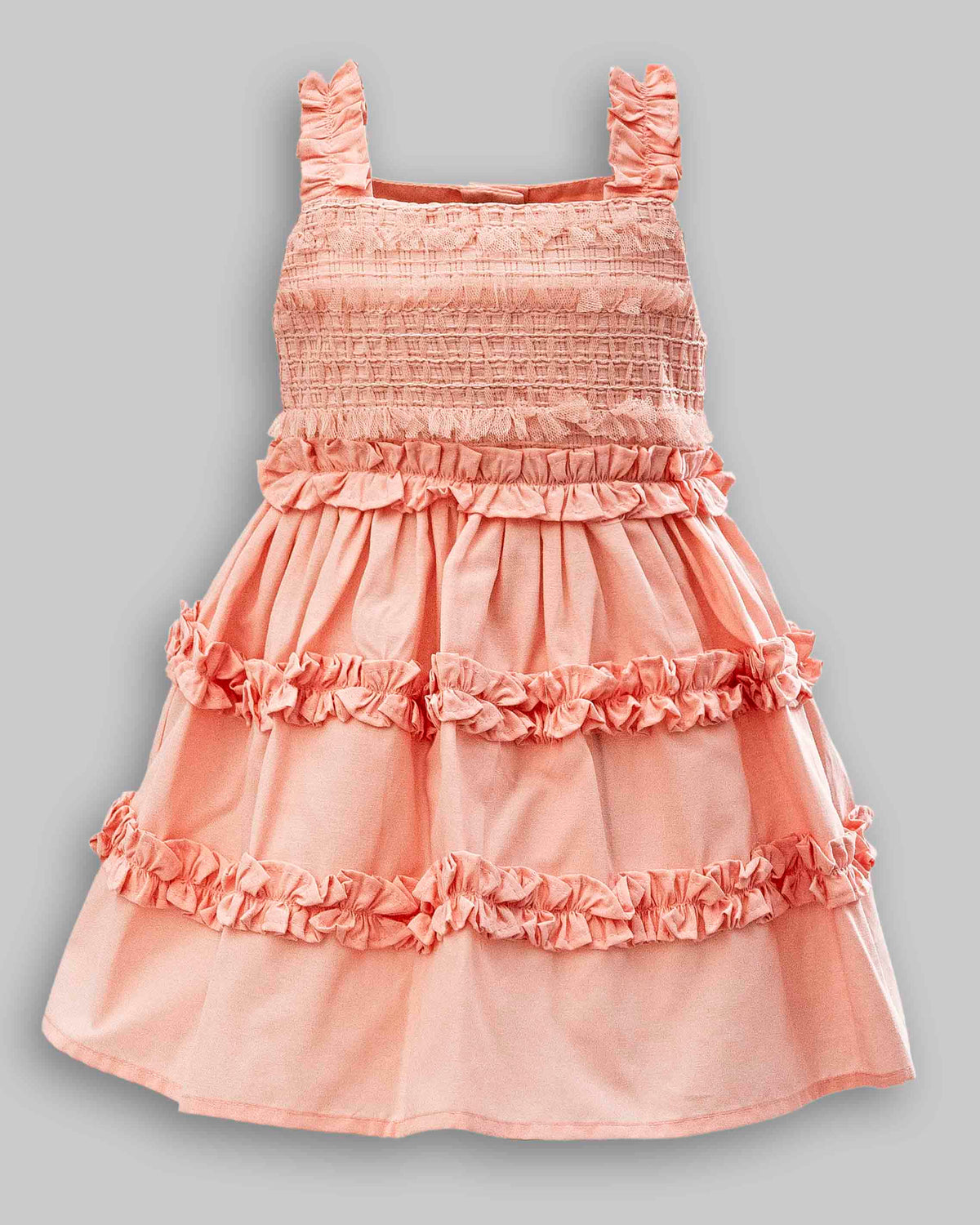 Vestido Tricoline e Tule Paetê - ANJOS BABY