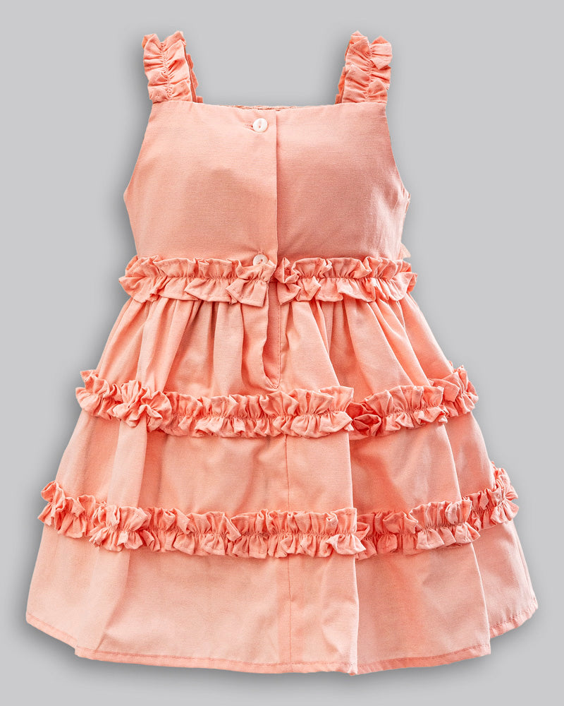 Vestido Tricoline e Tule Paetê - ANJOS BABY