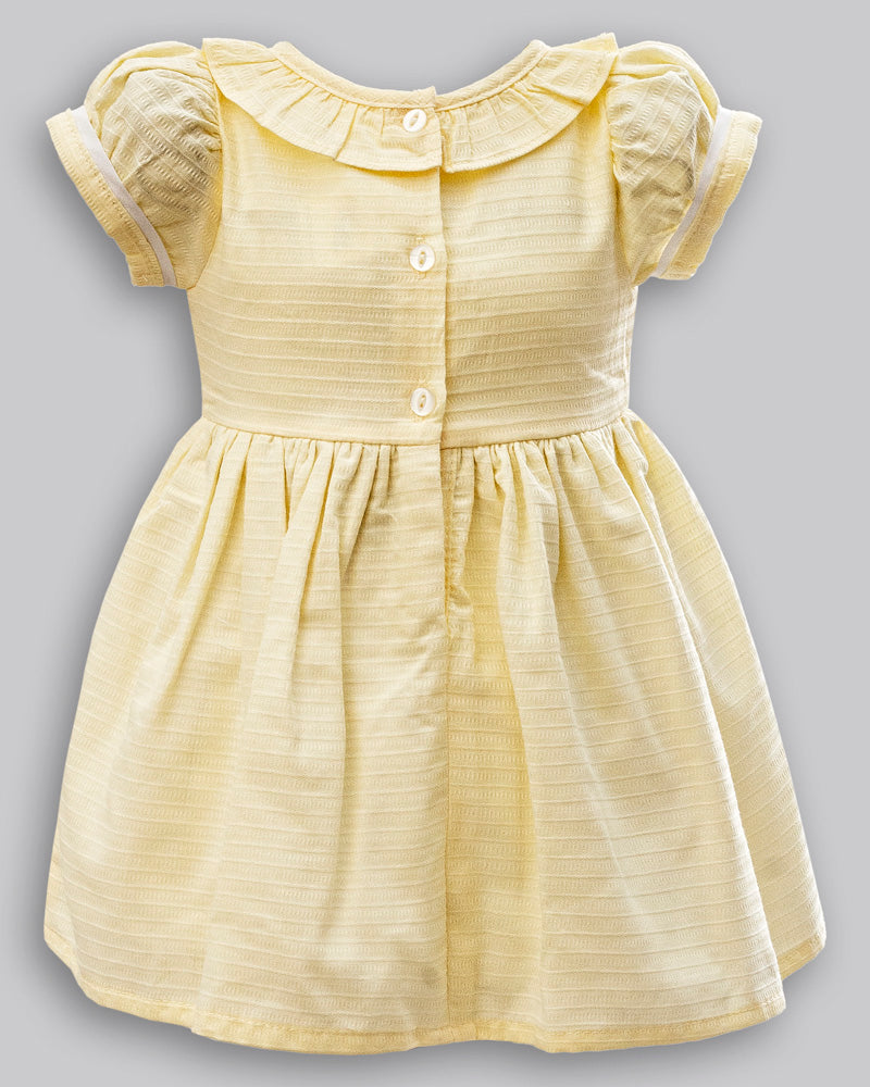 Vestido Manga Curta Linho Maquinetado - ANJOS BABY