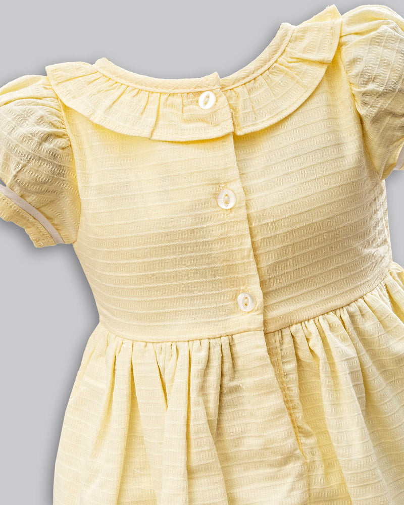 Vestido Manga Curta Linho Maquinetado - ANJOS BABY