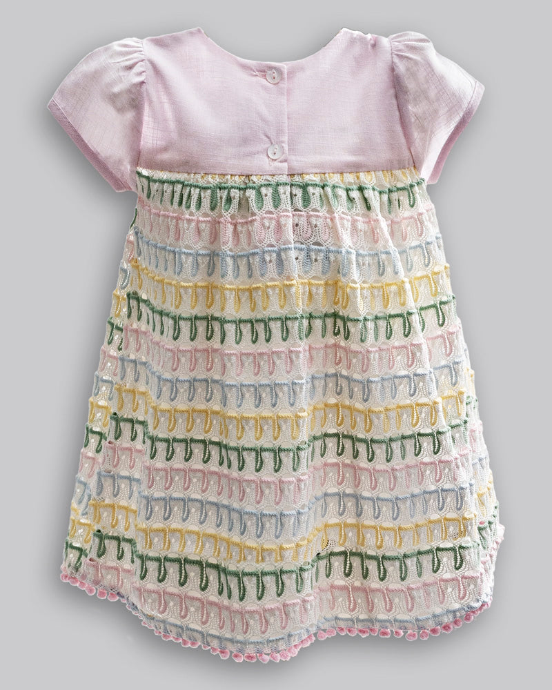 Vestido Malha Crochet Colorida - ANJOS BABY