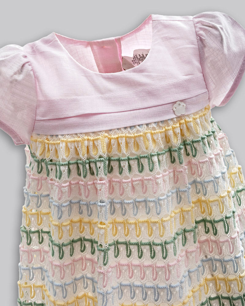 Vestido Malha Crochet Colorida - ANJOS BABY