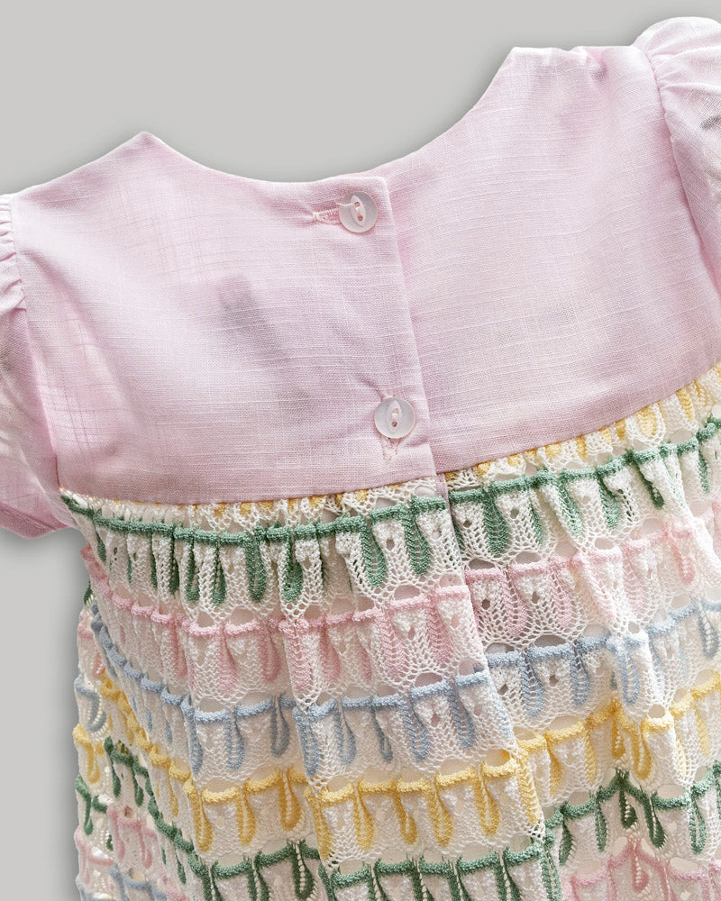 Vestido Malha Crochet Colorida - ANJOS BABY