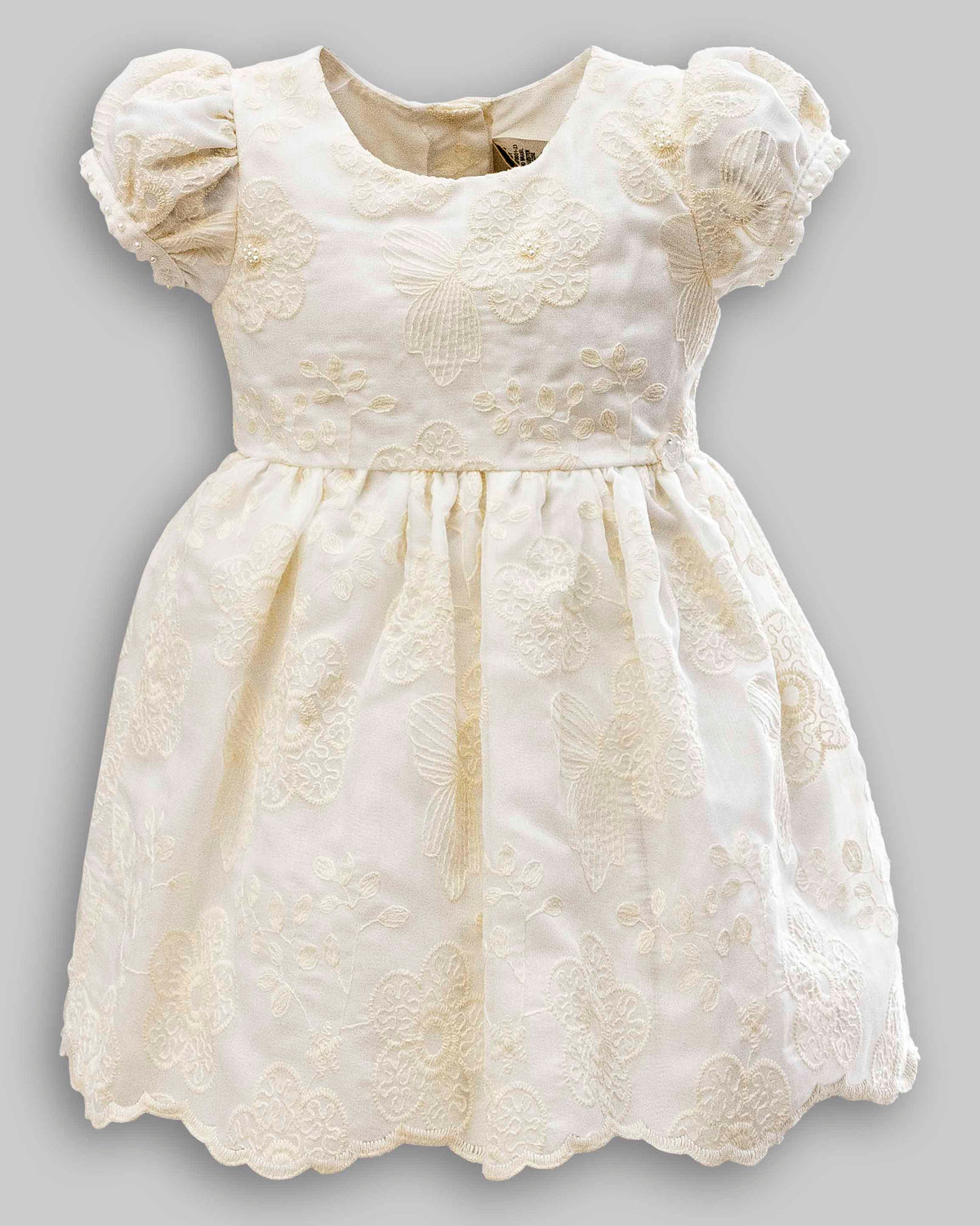 Vestido Voil Bordado Manga Curta - ANJOS BABY