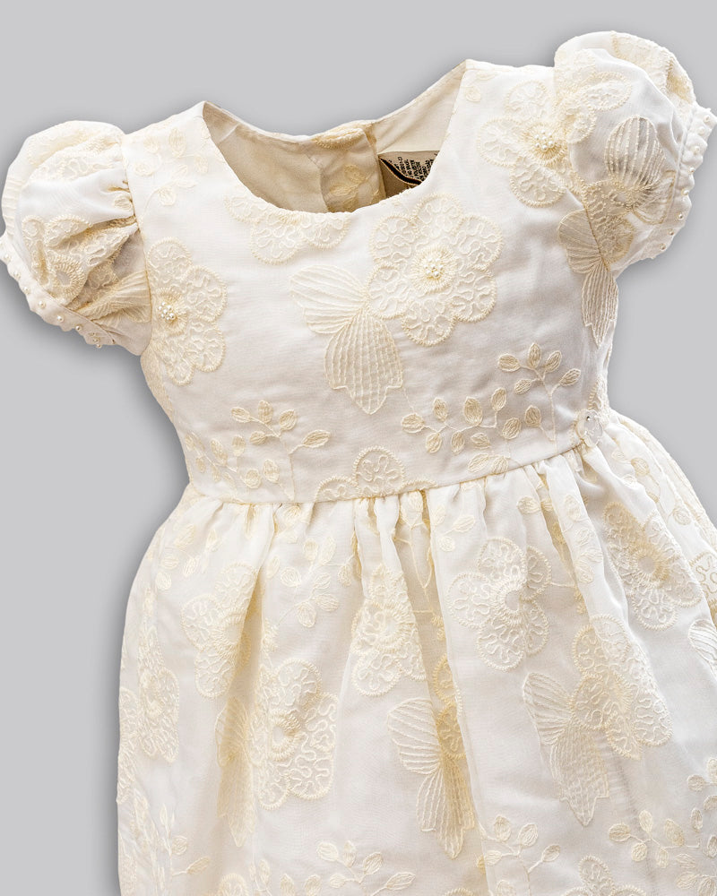 Vestido Voil Bordado Manga Curta - ANJOS BABY