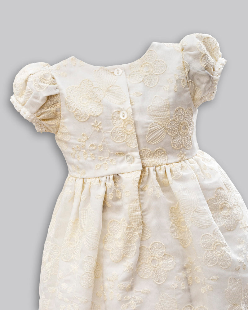 Vestido Voil Bordado Manga Curta - ANJOS BABY