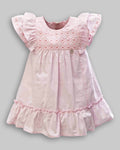 Vestido Anarruga Manga Curta Rosa - ANJOS BABY