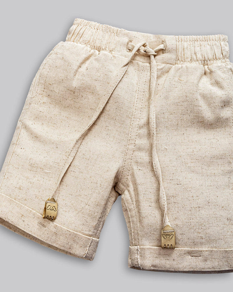 Conjunto Bata Manga Curta Sarjinha e Bermuda Linho - ANJOS BABY