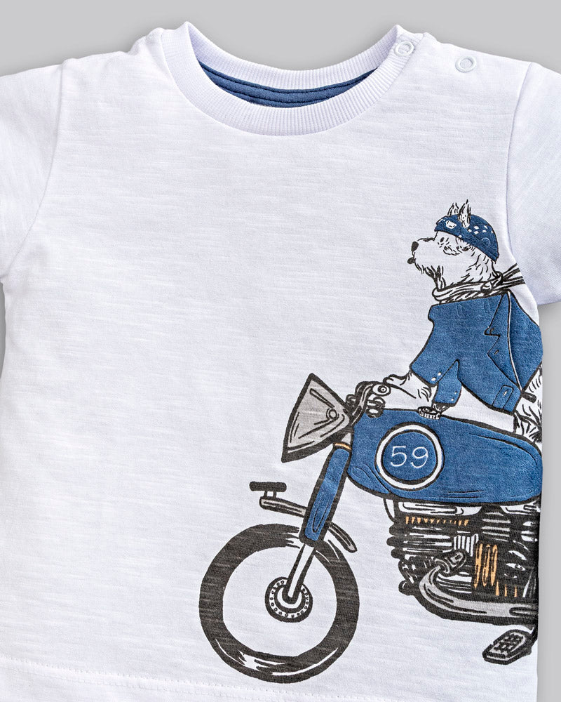 Conjunto Camiseta Malha e Bermuda Jeans - ANJOS BABY