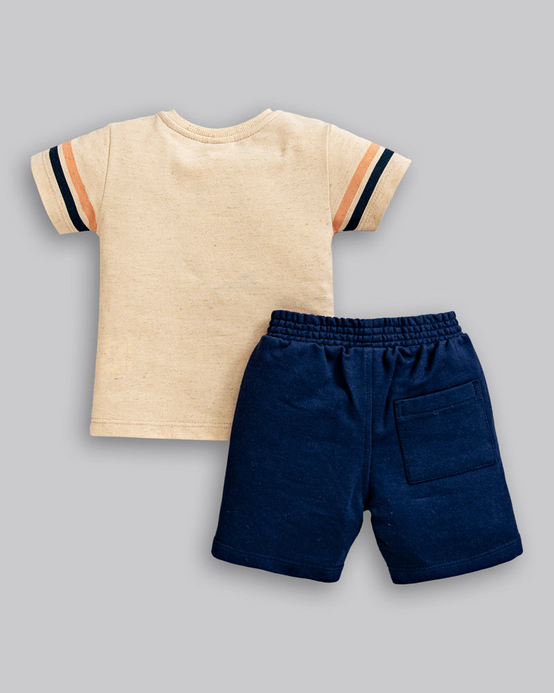 Conjunto Camiseta Malha e Bermuda Moletinho - ANJOS BABY