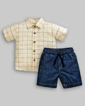 Conjunto Camisa Linho e Bermuda Jeans - ANJOS BABY